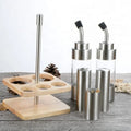 New Design Stainless Steel Oil Dispenser Bottle Sets Customized Four-in-one Spice Jars Set