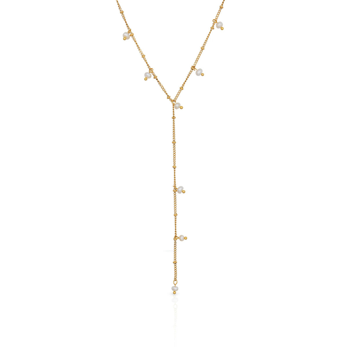 Chris April Western Trendy PVD Gold Plated 316L Stainless Steel Luxury Y-shaped Tassel Long Sweater Chain Necklace for Women