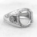 Sterling Silver 8*10mm Semi Mount Men's Ring Frame Empty Blank Claw Setting S925 Base Holder Without Center Stone for DIY Inlay