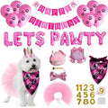 Dog Birthday Party Supplies Birthday Hat Bandana Scarf With Cute Dog Bow Tie Banner Balloons for Doggie Birthday Party Supplies