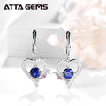 Love Heart Blue Sapphire Stud Earrings 18K Silver Plated Drop  Earrings Hot Sale Women Jewelry