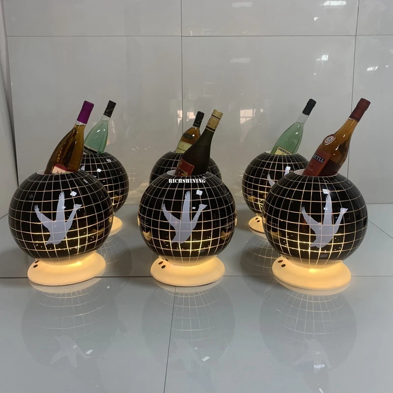 RICHSHINING Led Acrylic Glorifier Grey Goose Bottle Presenters Automatic Rotation Display Racks for Nightclub Wedding