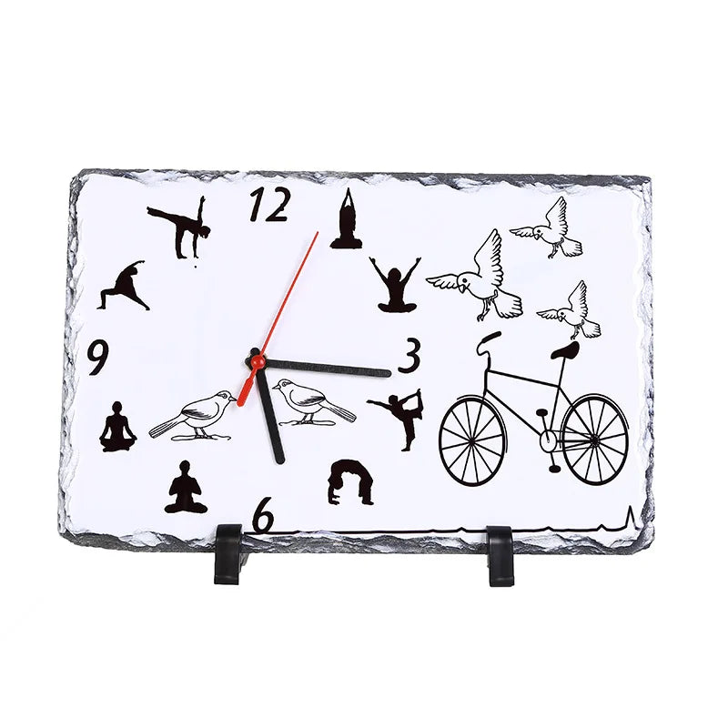 Sublimation Blanks Rock Photo Frame Stone Picture Photo Frame Sublimation With Clock
