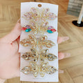 MIO Shinny Crystal Flower Hair Clip for Women Luxury Rhinestone Metal Bow Spring Clip Accessories Multicolor Butterfly Hair Clip