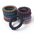 Matte Spiral Coil Plastic Hair Ties Spiral No Crease Colorful Phone Cord Telephone Wire Line Hair Accessories for Women
