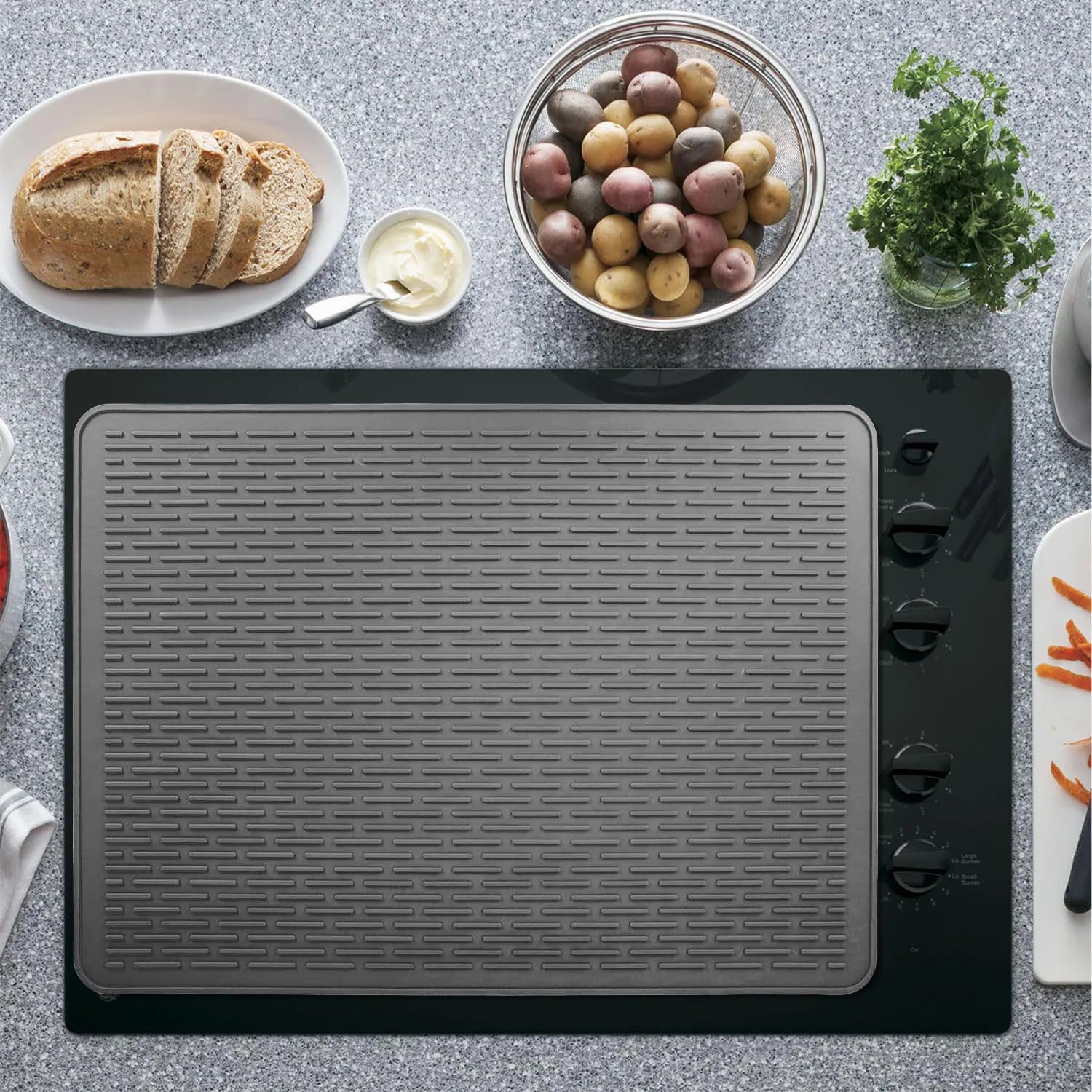 Classic Extra Large Size Food Grade Silicone Kitchen Table Mat Anti-Hot Drain Pad/Coaster for Cutlery Fruits Eco-Friendly Heat