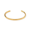 High Quality 18K Gold  Titanium Steel Smooth Surface Bracelet Girls Fashion Stainless Steel Opening Cuff Bangle for Women