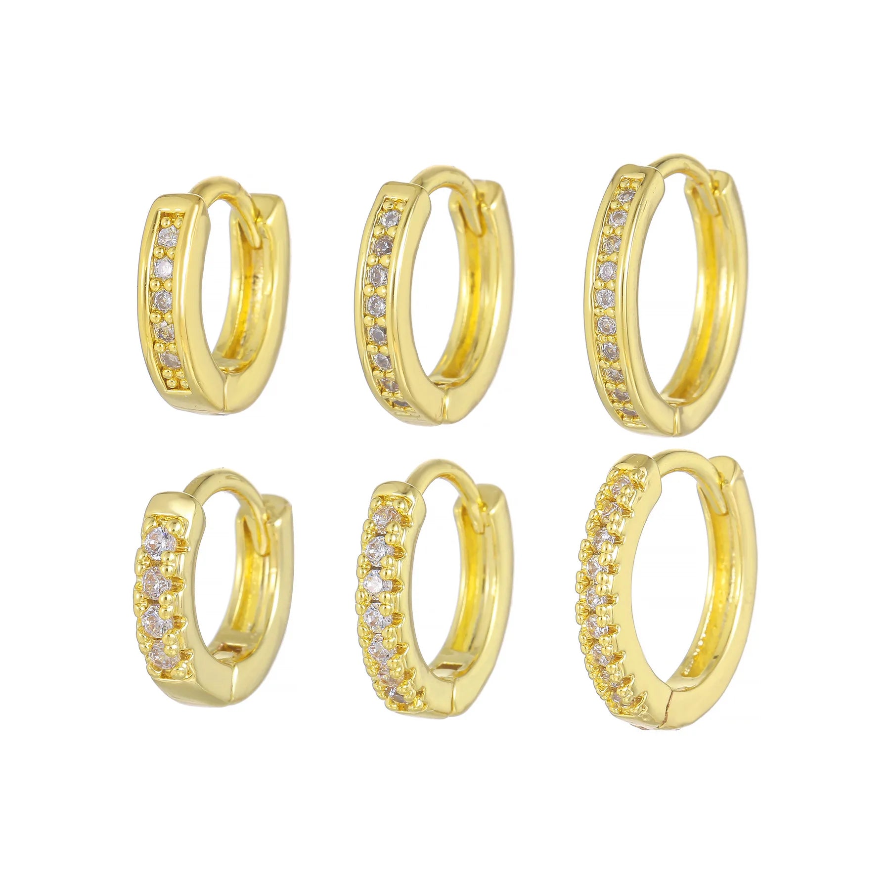 ZUOLA Hot Selling Classic Eco-friendly Multi-size Hoop Earring 18K Gold Plated Brass Micro Zircon Fashion Huggie Earring Unisex