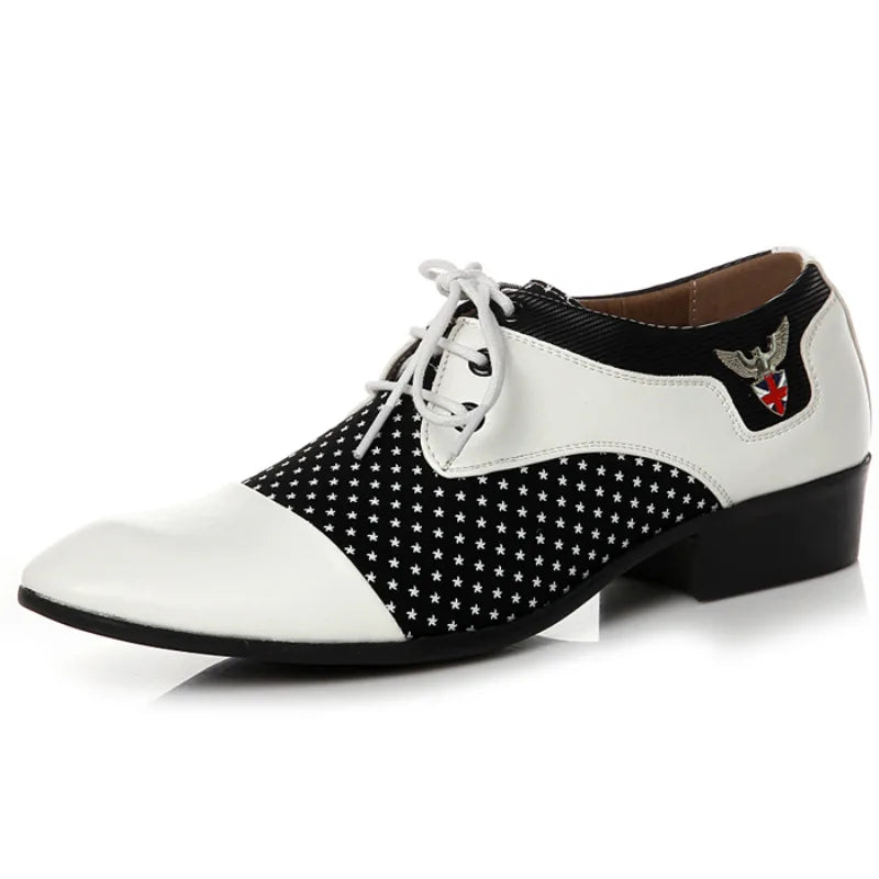 Men's British Style Retro Leather Shoes Pointed Simple Lace-up Men's Formal Shoes Fashion Trend Lightweight Men's Casual Shoes