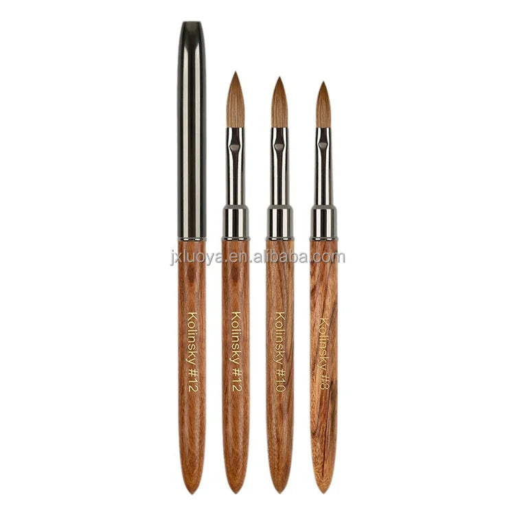 2025 Custom Private Labels Acrylic Nail Brush Wooden Acrylic 100% Nail Brush Kolinsky
