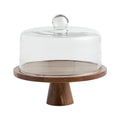 2024 Round Acacia Wood Server Display Cake Stand Fruit Tray Decoration Cake Plate Dessert Table Display Stand