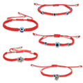 Creative Designs Blue Turkish Eye Knot Red String Adjustable Bracelet Unisex Good Luck  Protection Bracelet Adjustable Size