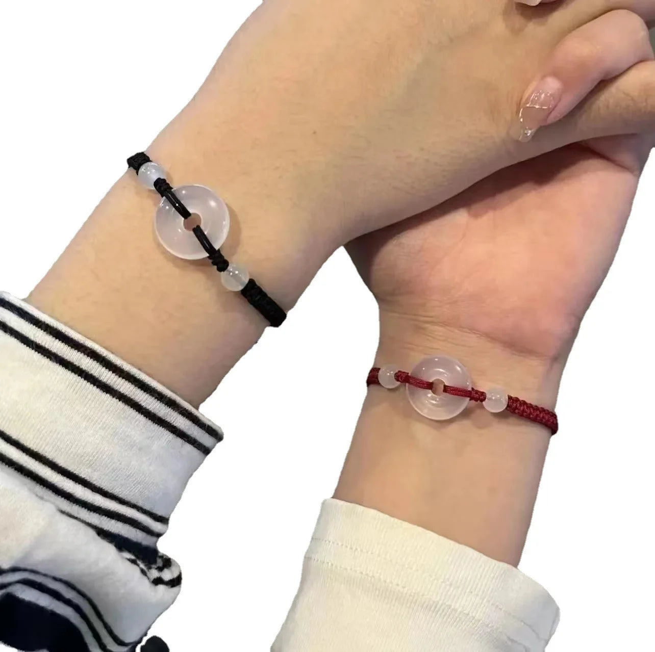 2022 Couple Bracelet Hand Knitting Adjustable Cord Jade Bracelet For Women Cute Kids Charm Bracelet Gift For Girls Womens
