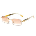 Buffalo Horn Eyeglasses Frames 2025 New Fashion Frameless Square Luxury Designer Male Sunglasses Uv400 Custom Logo 2026