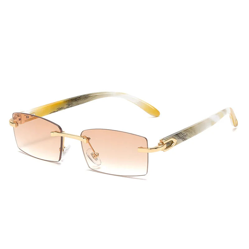 Buffalo Horn Eyeglasses Frames 2025 New Fashion Frameless Square Luxury Designer Male Sunglasses Uv400 Custom Logo 2026