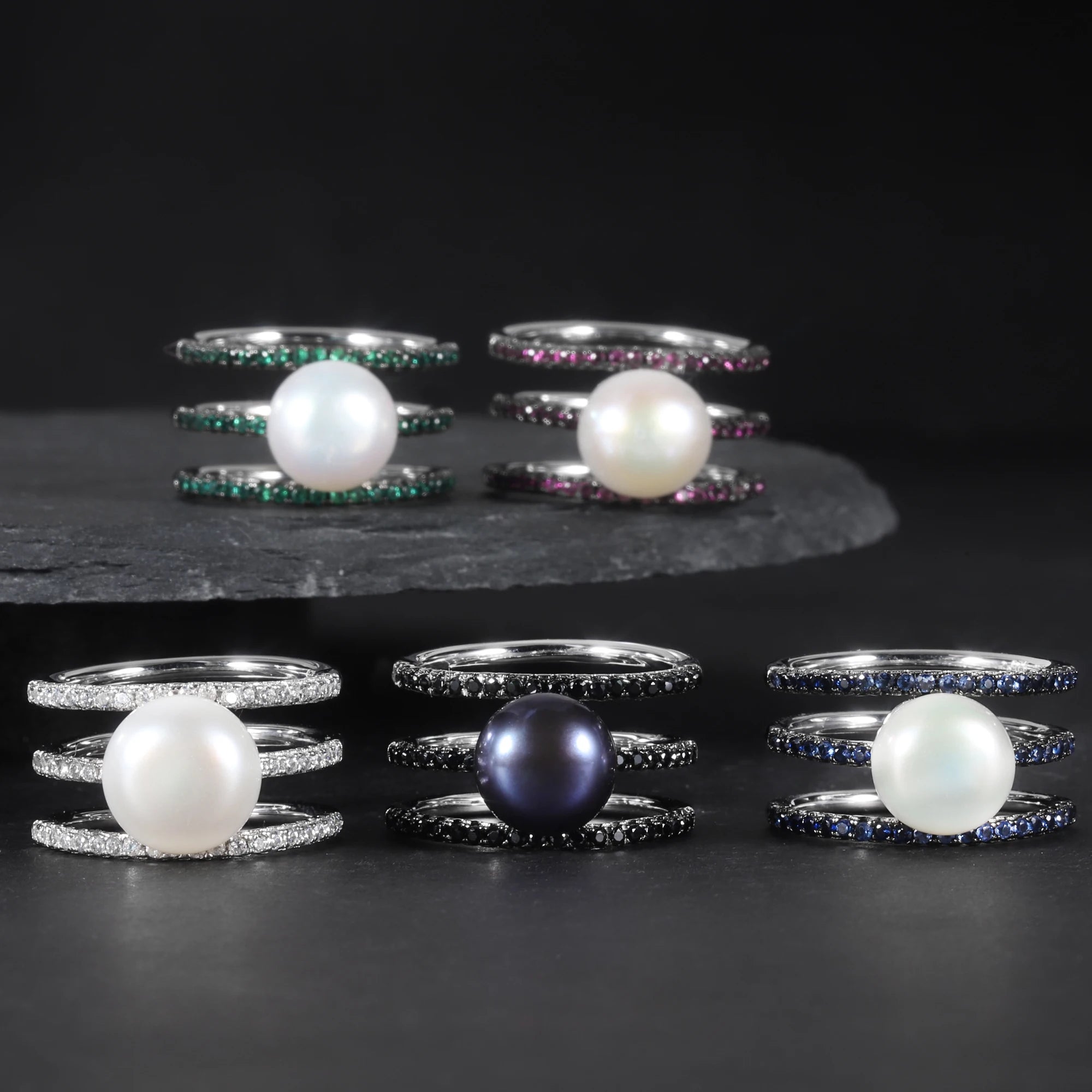 C5160 Abiding Shield 3 Years Long Lasting Plating 9mm Fresh Water Pearl Handmade 925 Sterling Silver Rings Wedding Ring