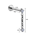 ASTM F136 G23 Titanium Wedding Women's Labret Ring Piercing Jewelry Daith Rook Lobe Long Pendant Flat Backing Zircon