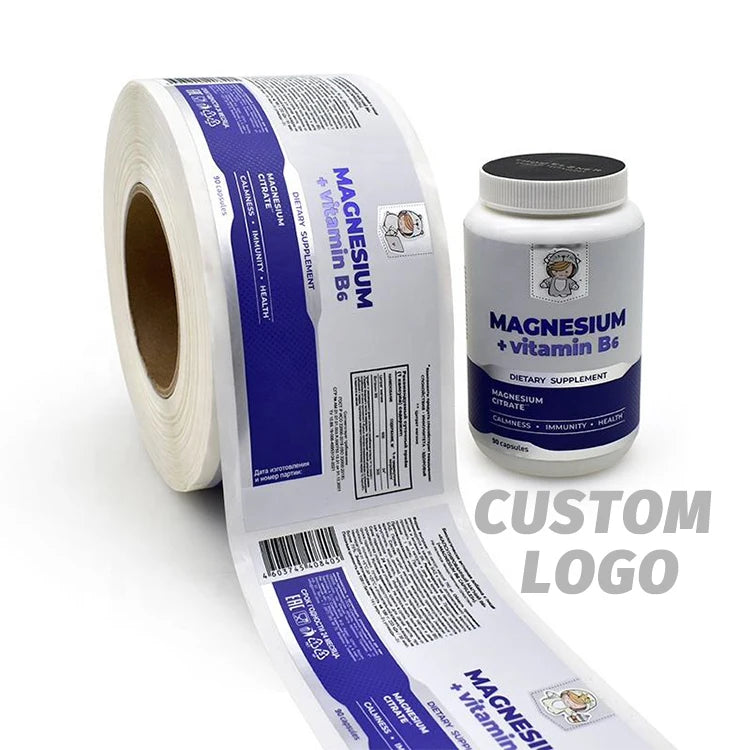 Custom Supplement Bottle Labels High Quality BOPP Light-Proof Raised Braille Print Private Health Vitamins Label