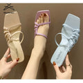 RTS 2021 African Fancy Women Sexy Shoes Summer Square Heels Ladies High Heeled Sandals