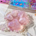 2025 Trending Toys Taba Squishy Cat Paw Purple Pink Crystal Clear Cat Paw Squishy Promotional Toys