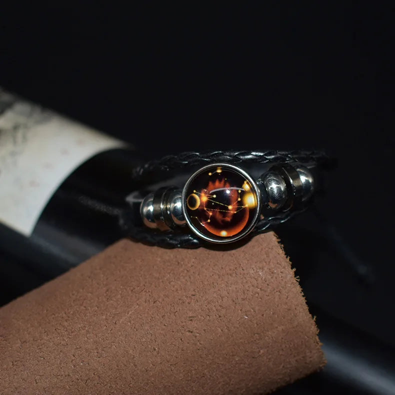 BMZ 2025 Cheap Wholesale Retro Zodiac Astrology Braided Bracelet 12 Zodiac MegaBDM