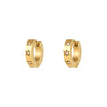 Ins Fashion Popular Jewelry Stainless Steel Plated 18K Gold Inlaid Zirconium Sun Stars Micro 1CM Hoop Huggie Earrings for Girl