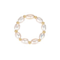 Wholesale Women's Rings 925 Silver Sterling Rhodium/Gold Plated Pearl Rings Quality Elegant Elastic Wedding Engagement Rings