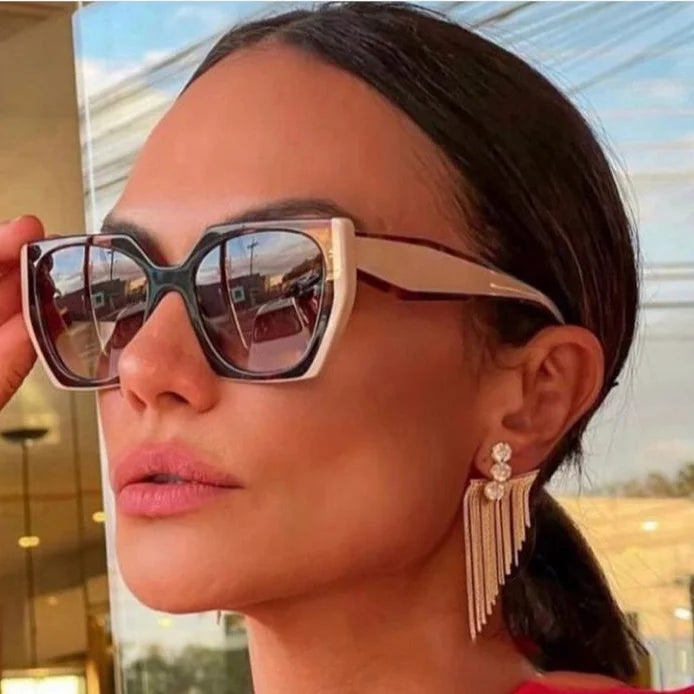 2022 New Design Square Cat Eye Vintage Women Sunglasses Custom logo Oversized Leopard Sun Glasses UV400 Oculos De Sol