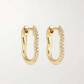 LOZRUNVE 925 Sterling Silver Pave Diamond Wave Huggie Hoop Earring