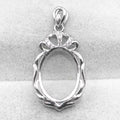 Sterling Silver 12*16mm Semi Mount Pendant Empty Frame Blank Support Setting S925 Base Holder Without Center Stone for DIY Inlay