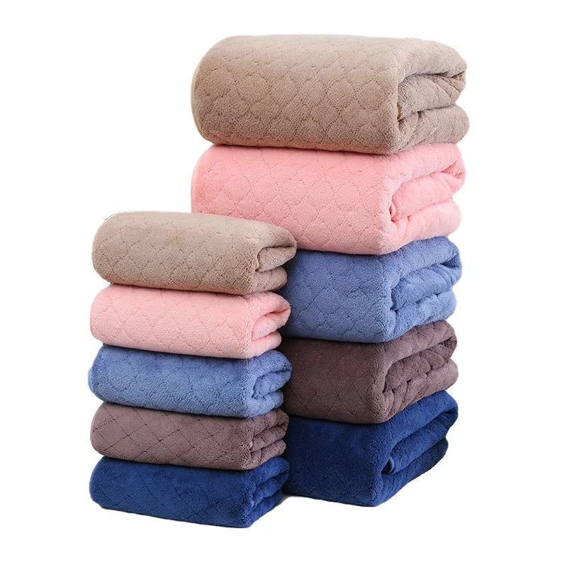 Microfiber Coral Fleece Bath Face Towel Set Soft Absorbent Gift-Worthy Jacquard Compressed China Factory Wholesale Free Samples