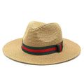 Womens Mens Wide Brim Straw Panama Hat Fedora Summer Beach Sun Hat UPF Straw Hat for Women