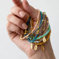 European American Retro Cross-Border Beaded Bracelet Colorful Seed Bead Woven Hand Jewelry Letter Pendant Stainless Steel