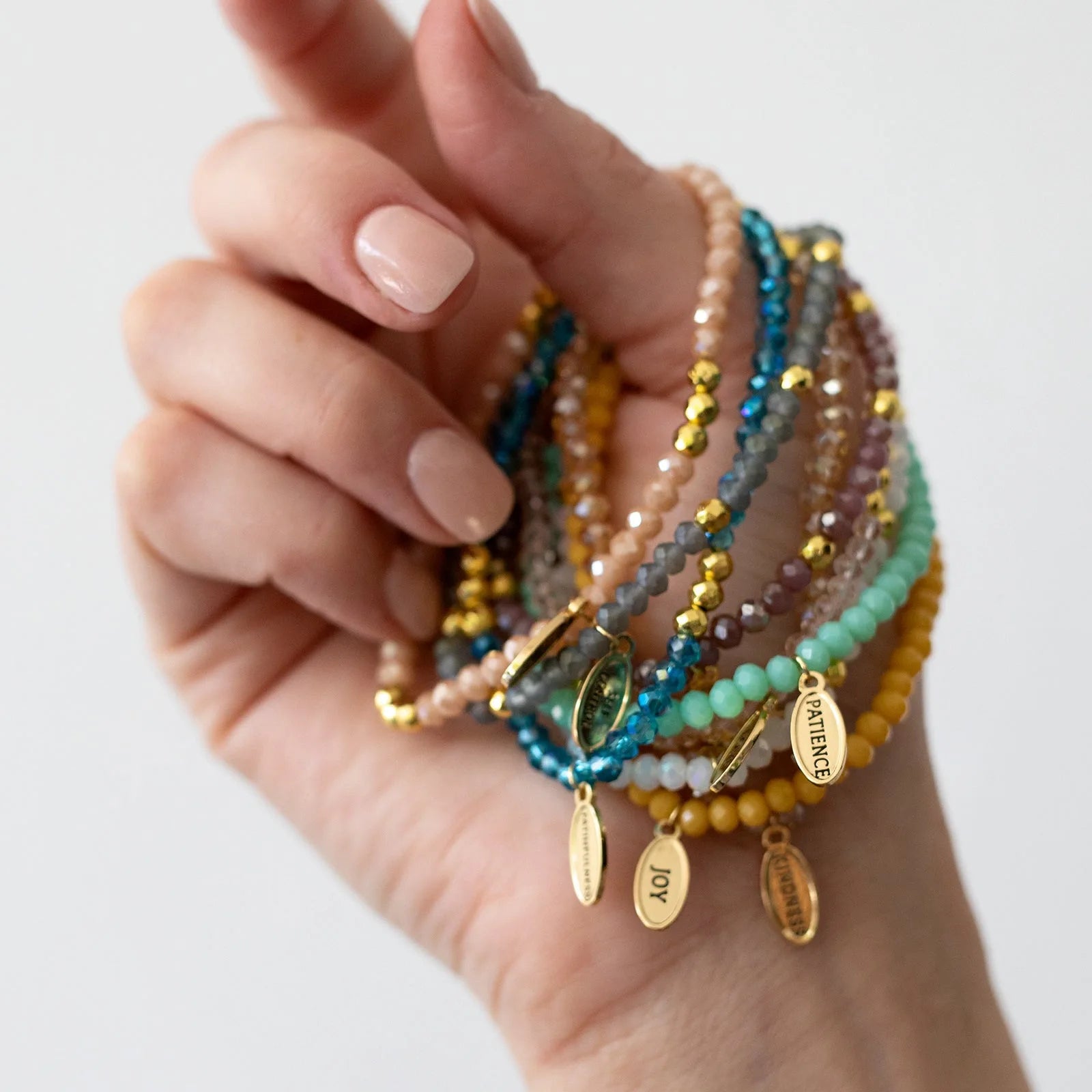 European American Retro Cross-Border Beaded Bracelet Colorful Seed Bead Woven Hand Jewelry Letter Pendant Stainless Steel