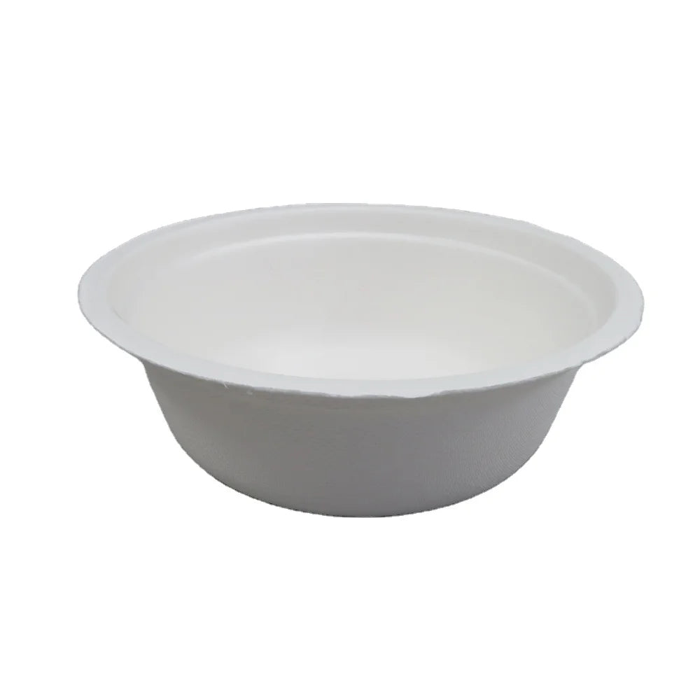 PFAS Free 18oz Sugarcane Bowl Microwave Safe Disposable Bagasse Food Container with Lid Eco-Friendly Takeaway Option