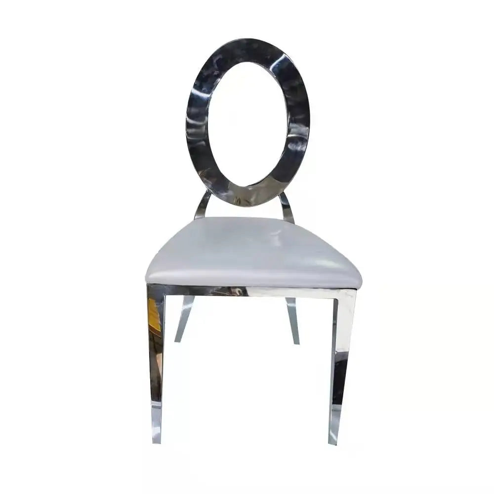 Luxury Stainless Steel Dining Table and Chair for Dining Room Furniture Wedding Chair