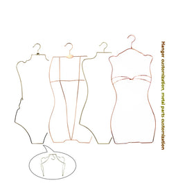 Custom Clothes Wire Hanger Metal Foldable Swimsuit Body Shape Metallic Llinear Bikini Hangers Space Saving by Factory
