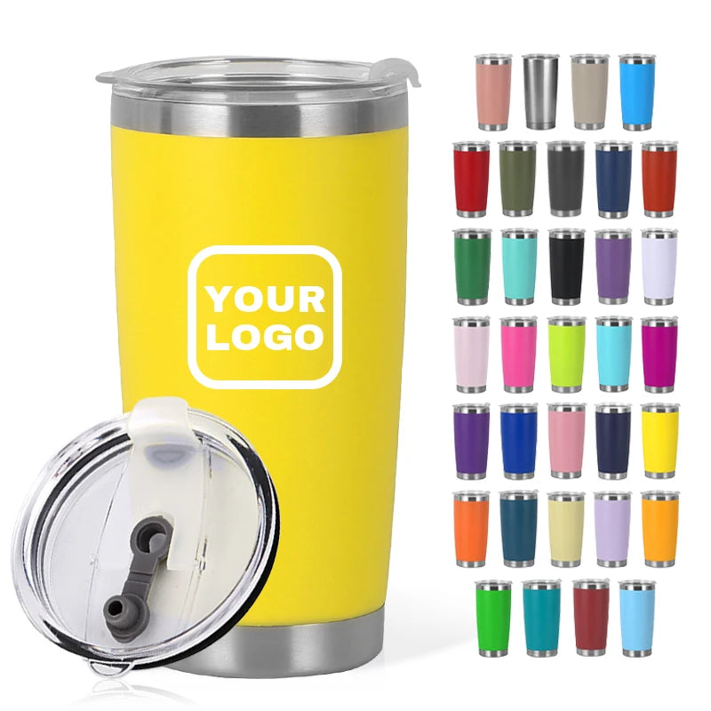 Custom logo 20oz Stainless Steel Cup Double Wall Vacuum Insulated Travel Car Coffee Mugs 20 oz Tumblers with Lids