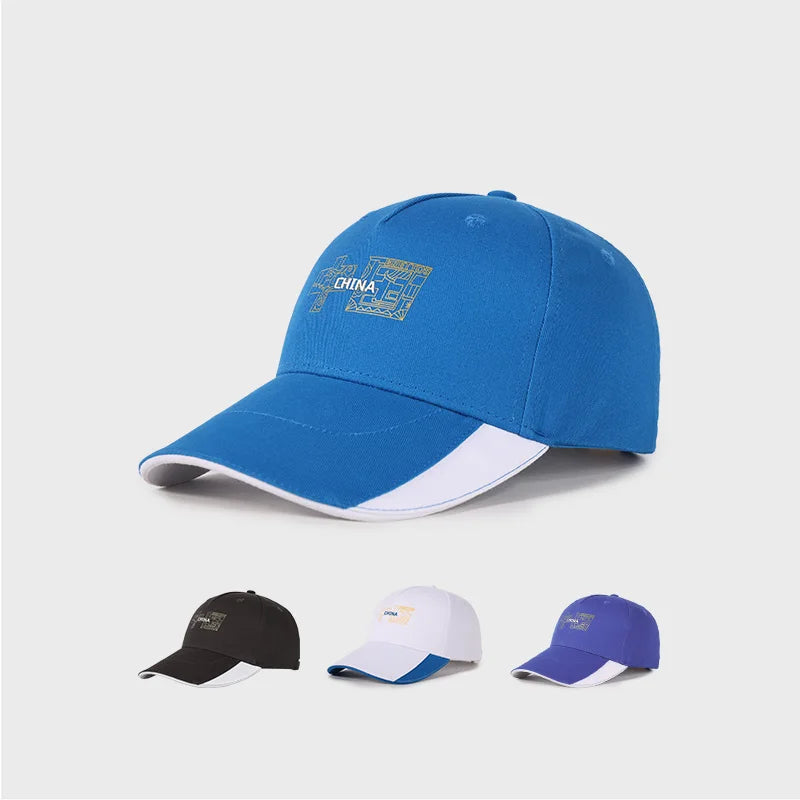High Quality Blue Classic Basic Men Women Contrast Color Cotton Adjustable Hat Custom Logo Print Casquette Baseball Caps