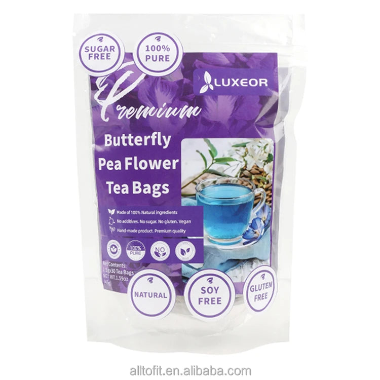 Factory Wholesale OEM Custom Label Blue butterfly Pea Flower Tea Bags