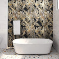 600*1200mm American Vintage Black Gold Porcelain TV 3d Background Wall Tiles for Living Room Bedroom Shower Restaurant Design