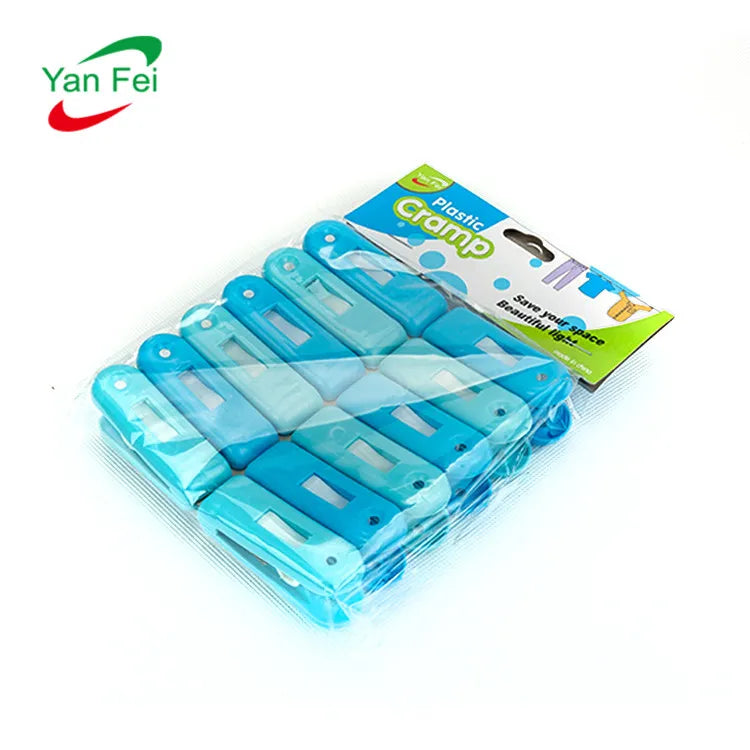 12Pcs Wholesale Durable Plastic Clothes Pegs Big Colorful Clothespins for Bag Shoes Clothing Use Windproof Cloth Drying Clips