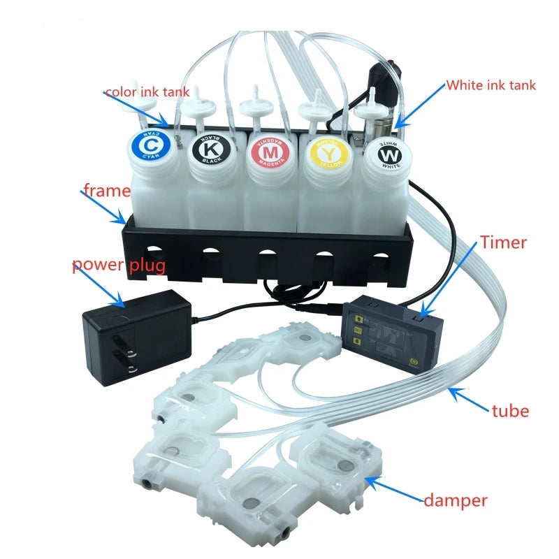 250ml Ink tank Stirrer Motor Filter Circulation Ciss L1800 Printhead Dtf White Ink Circulation System Mixer Timer 250ml Ink tank