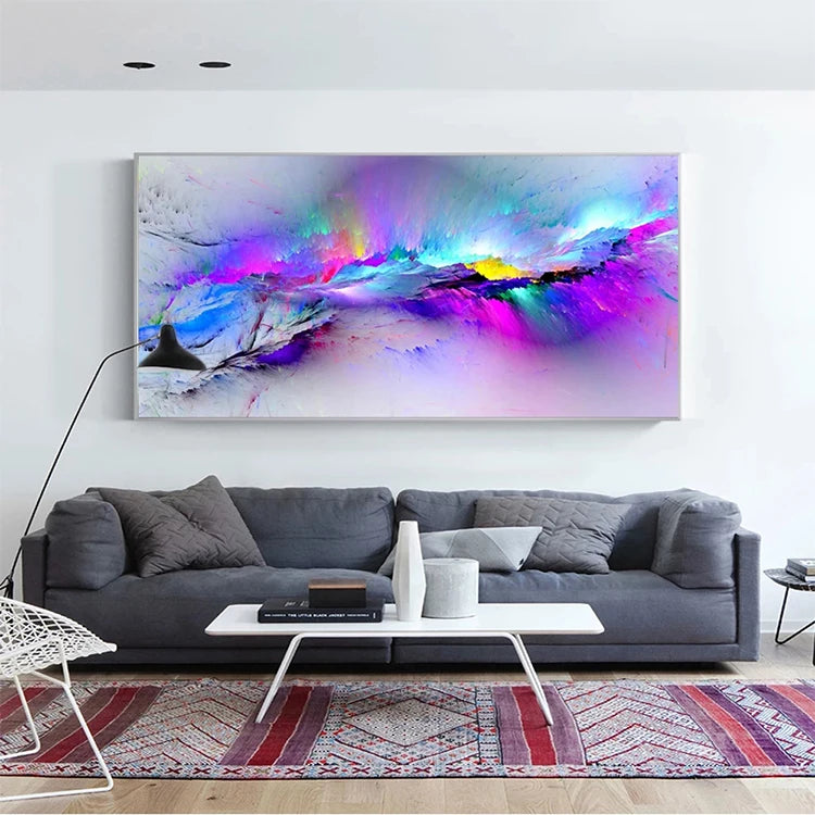 Modern Abstract Color Blue Cloud Wall Art Landscape Posters and Prints Wall Painter House Decorative Paintings