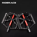 RIDERACE MTB Bicycle Pedals Ultralight  Cycling Parts Mountain Road Bike Pedals Sealed 3 Bearing Aluminum Alloy Material Pedals