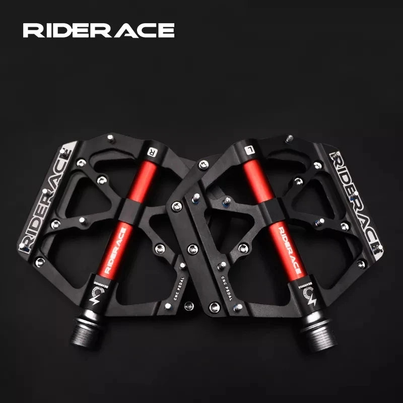 RIDERACE MTB Bicycle Pedals Ultralight  Cycling Parts Mountain Road Bike Pedals Sealed 3 Bearing Aluminum Alloy Material Pedals