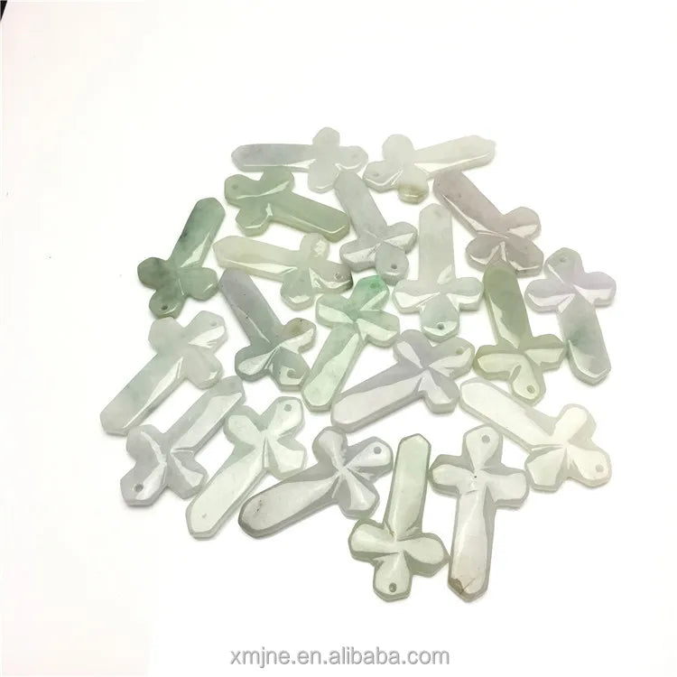 Factory Direct Sales of Jade Myanmar Grade a Jade Cross Pendant Jade Pendant Crafts Wholesale