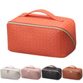 Wholesale PU Leather Square Embossed Large Capacity Multifunctional Cosmetic Bag Advanced Sense Makeup Tools
