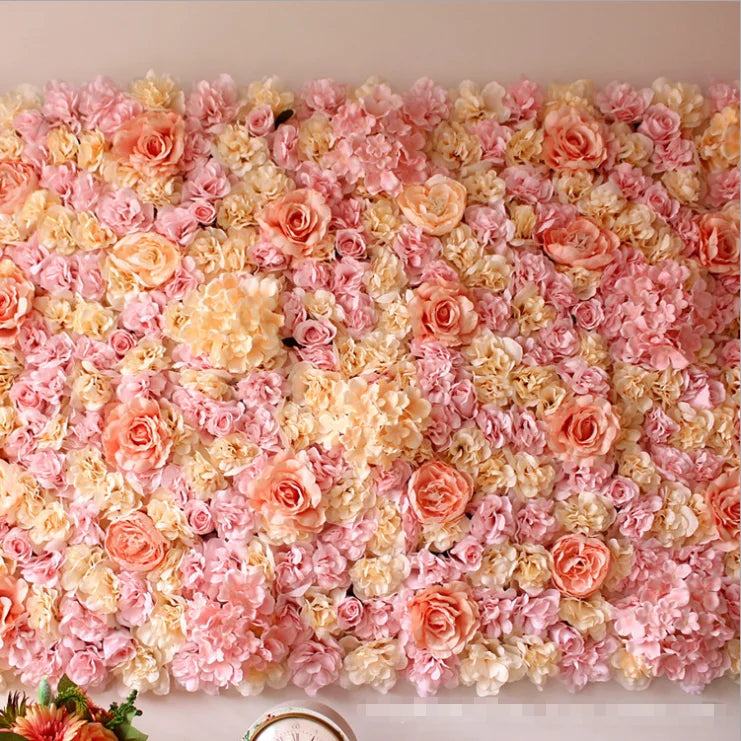 Wholesale 60cm*40cm Rose Flower Wall Artificial Panels Wedding Backdrop Decor for Graduation and Mother's Day