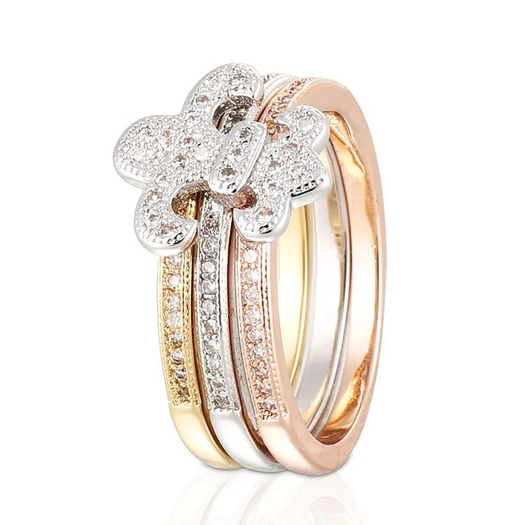 Factory 18K Gold Plated Fashion Jewelry Cz Wedding 12 Carat Crown  18 K Gold Diamond Engagement Ring